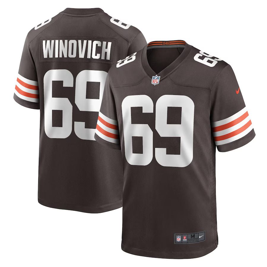 Men Cleveland Browns 69 Chase Winovich Nike Brown Game NFL Jersey